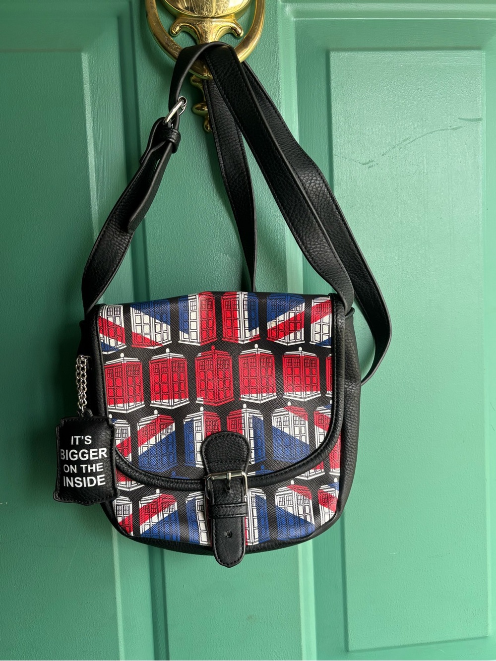 Doctor Who Graphic Telephone Box Crossbody Bag with Tag